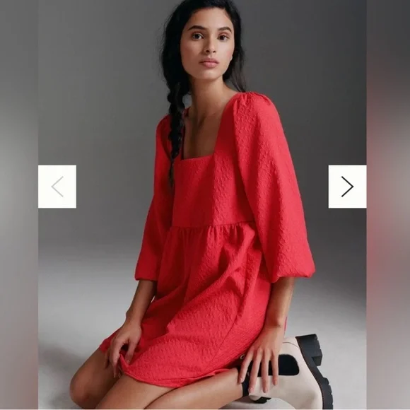 Anthropologie Amadi Esther Mini Red Dress - Picture 2 of 14